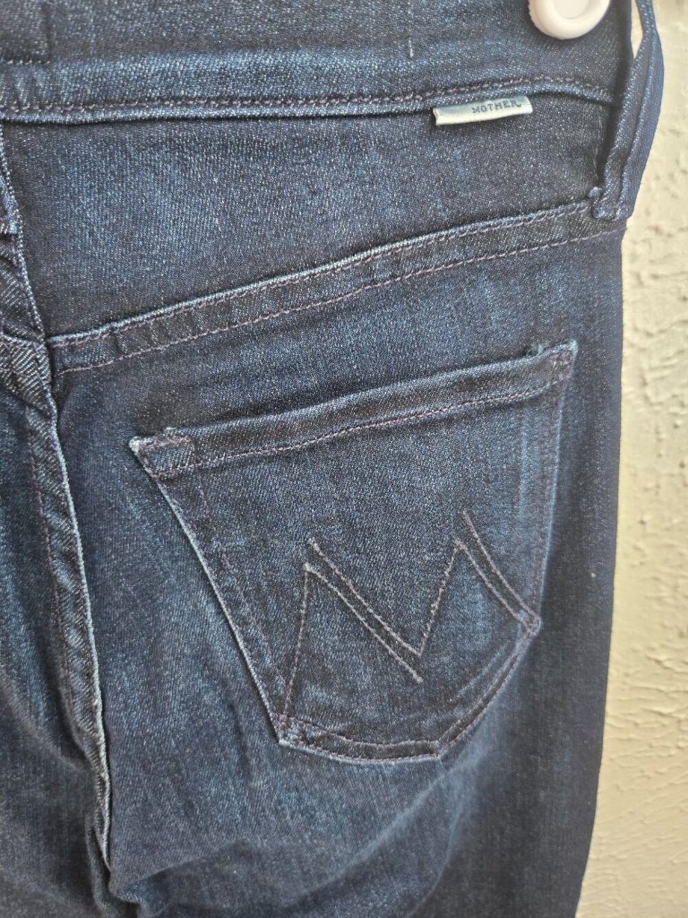Mother Skinny Ankle Jeans 25 Dark Blue Denim High Rise Stretch Casual Minimalist - Picture 10 of 10